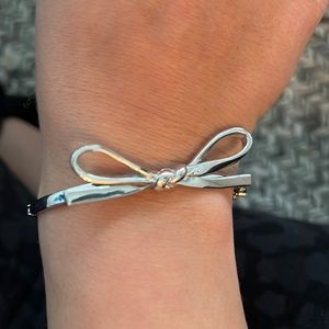 NEW Kate Spade Silver-Tone Bow Hinge Bracelet